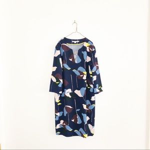 BODEN Anthropologie flower midi dress sleeve 14 L